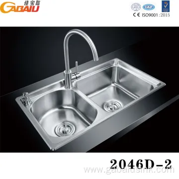 Commercial Kitchen and Home Two Bowl Kitchen Sink